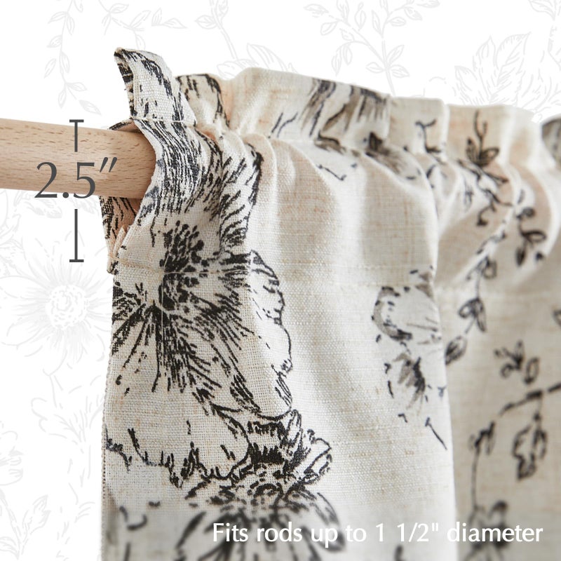 jinchan Jinchan Linen Valance Curtain Farmhouse Window Decor  - Image 4