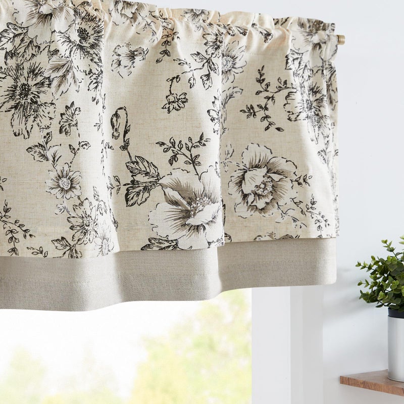 jinchan Jinchan Linen Valance Curtain Farmhouse Window Decor  - Image 2