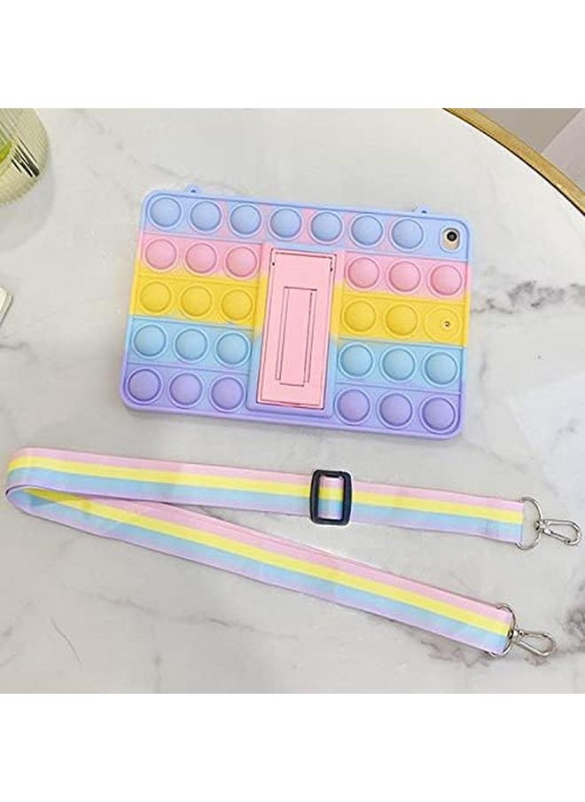 erorex - Pop It Ipad Case 10.2 Ipad 9Th 8Th 7Th Generation Case 2021 2020 2019 Fidget Toys Pop Its Poppet Puppet Bubble Silicone Tablet Case Stand Strap For Ipad 10.2 Kids Girls Rainbow - Image 1