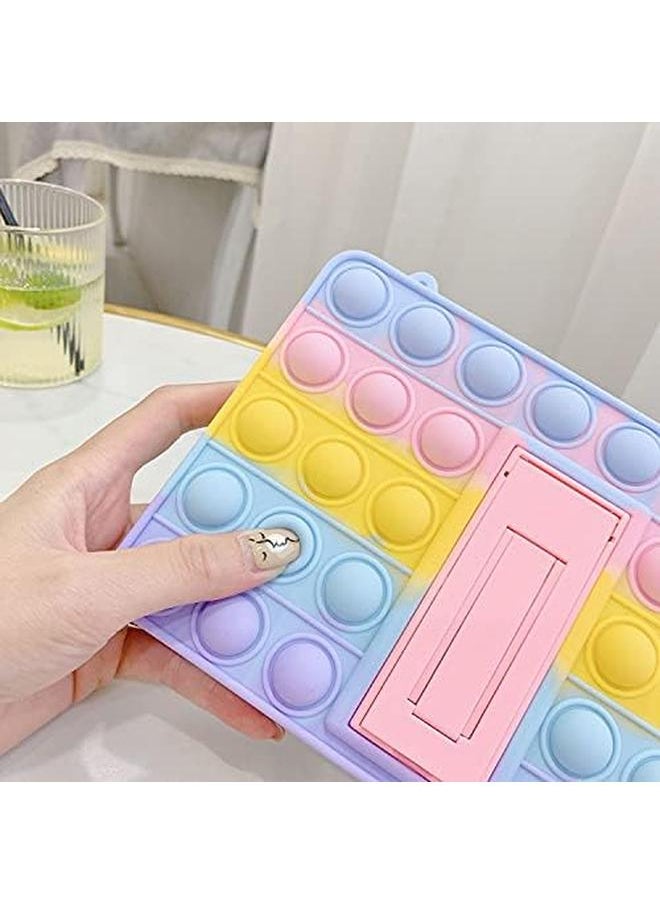 erorex - Pop It Ipad Case 10.2 Ipad 9Th 8Th 7Th Generation Case 2021 2020 2019 Fidget Toys Pop Its Poppet Puppet Bubble Silicone Tablet Case Stand Strap For Ipad 10.2 Kids Girls Rainbow - Image 1