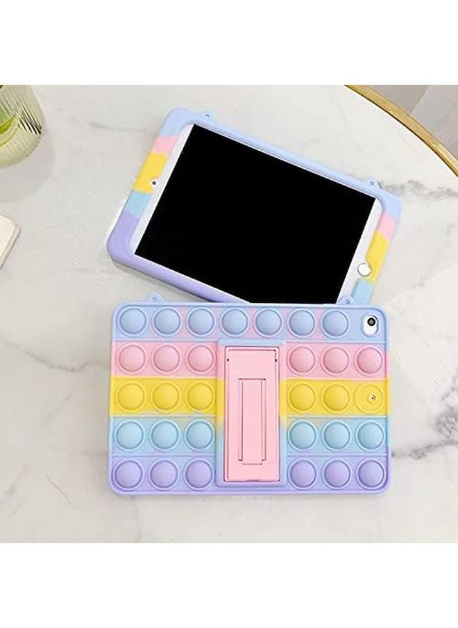 erorex - Pop It Ipad Case 10.2 Ipad 9Th 8Th 7Th Generation Case 2021 2020 2019 Fidget Toys Pop Its Poppet Puppet Bubble Silicone Tablet Case Stand Strap For Ipad 10.2 Kids Girls Rainbow - Image 1