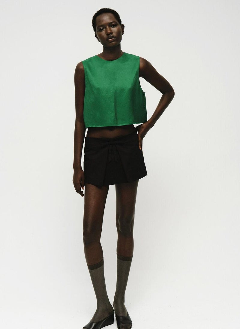 MANGO Linen-blend top with buttons - Image 1