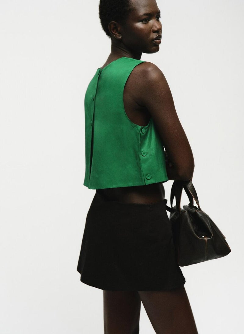 MANGO Linen-blend top with buttons - Image 2