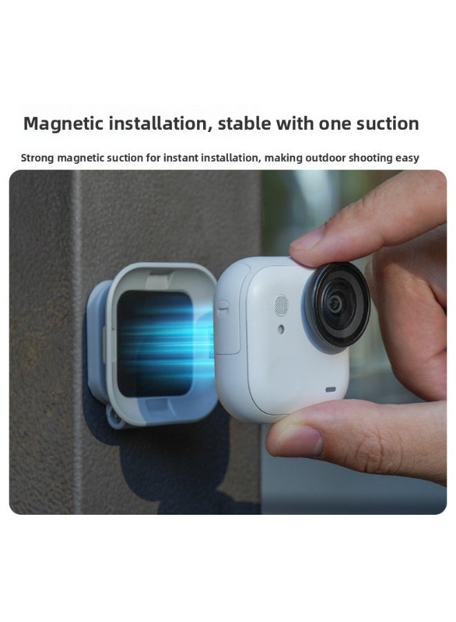 سني لايف حامل مغناطيسي من Sunnylife لكاميرا Insta360 GO Ultra – قاعدة قابلة للتعديل بزاوية 360 درجة، تصميم قابل للطي، تثبيت مغناطيسي قوي، يدعم التصوير الأفقي والعمودي، مزود بلوحة لاصقة للتثبيت السريع - Image 3