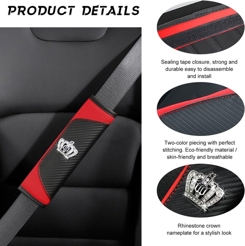 Ohleats Car Seat Belt Cover Pad - 2PCS Crown Protector - Image 3