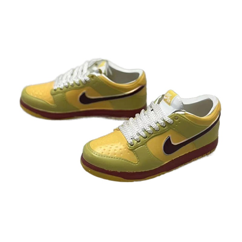 dunk series nude shoes a pair of wholesale 3D hollow bjd shoes sneakers model aj keychain dunk Yellow Lobster (pair of nude shoes)