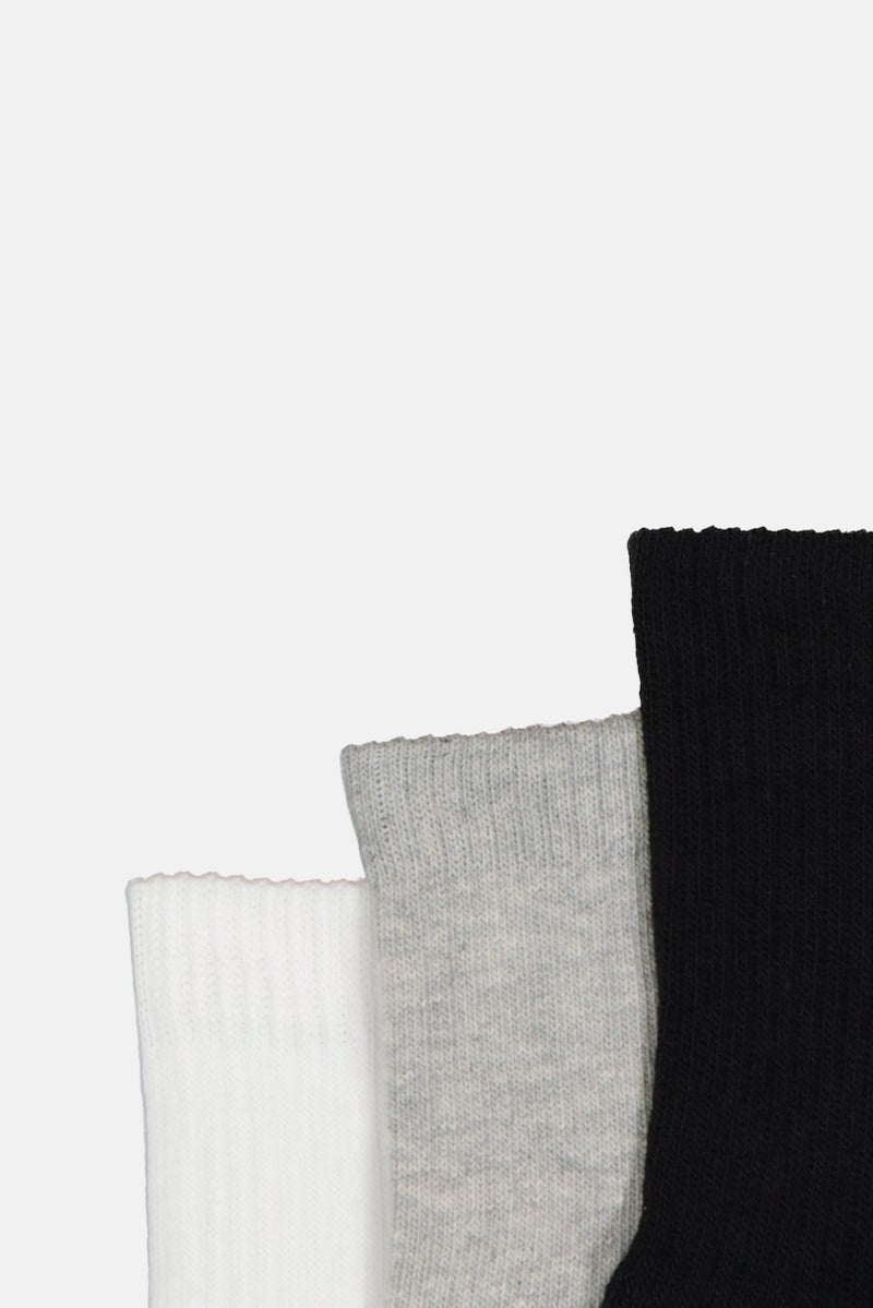 Reebok Men 3 Pairs Brand Logo Ankle Socks, Multicolor - Image 2