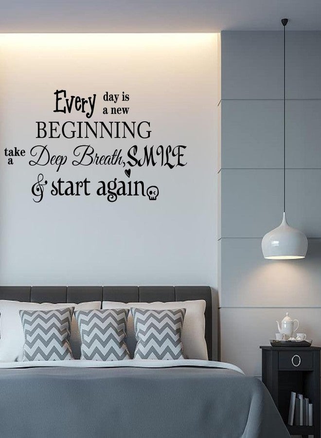 Fencosyn Every Day is a New Beginning Take a deep Breath Smile and Start Again Vinyl Wall Decals Quotes Art Inspirational Motivational Saying Sticker Wall Decor - Image 5