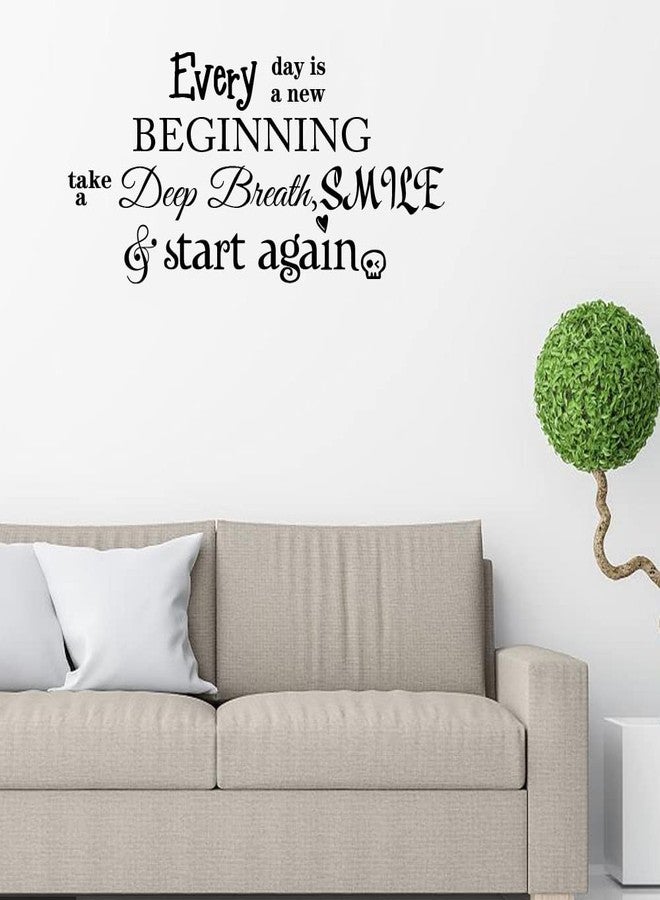 Fencosyn Every Day is a New Beginning Take a deep Breath Smile and Start Again Vinyl Wall Decals Quotes Art Inspirational Motivational Saying Sticker Wall Decor - Image 2