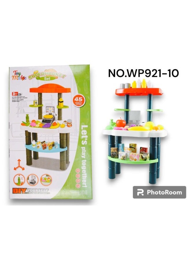 Toy Matic DIY Super Market Smart Playset Lets Play Together High Quality For Kids Portable Durable Pretend Role Supermarket Play Set  - Image 3