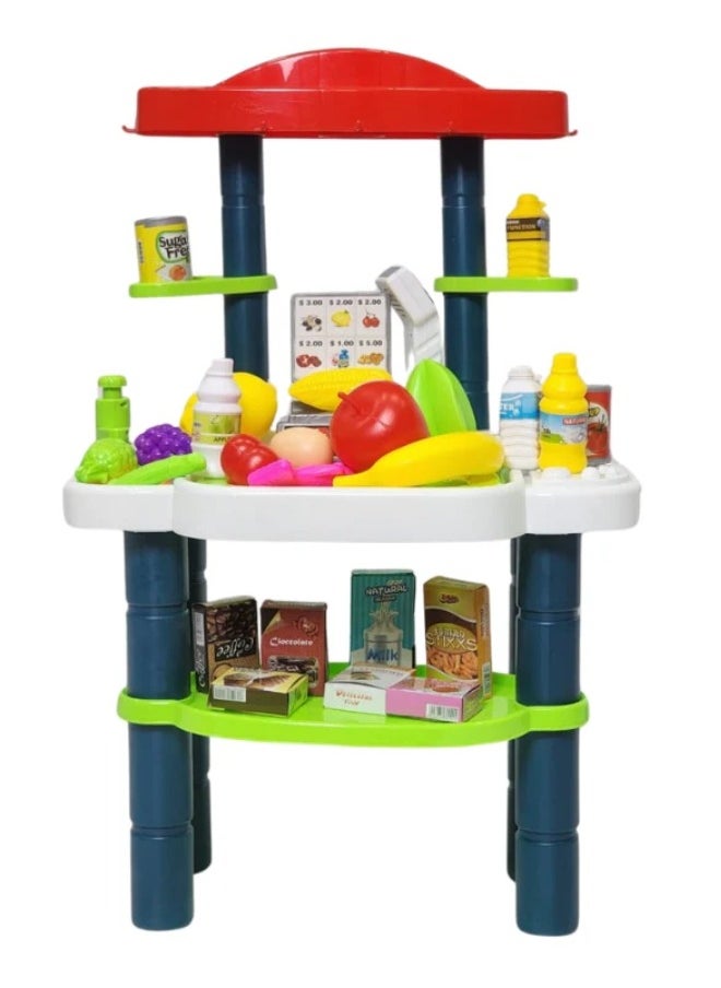 Toy Matic DIY Super Market Smart Playset Lets Play Together High Quality For Kids Portable Durable Pretend Role Supermarket Play Set  - Image 2