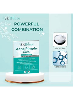 Skinside Acne Pimple Patches For Face Pimples (72 Patches) Hydrocolloid Facial Patches With 0.5% Salicylic Acid For Pimple Healing | Invisible Waterproof Absorbs Excess Oil Overnight (72 Patches)  - Image 2