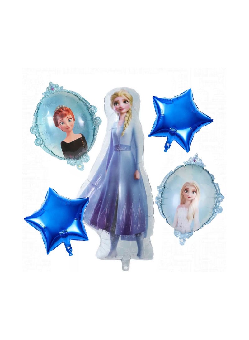 Highland 5-Piece Frozen Elza Anna Foil Balloons 