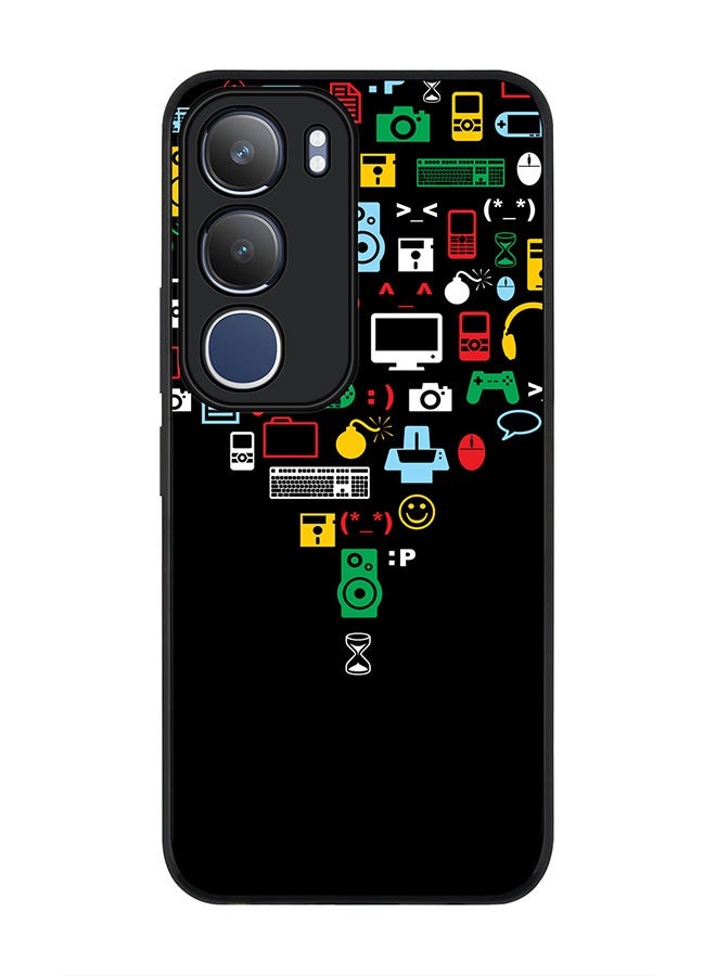 غطاء لجهاز vivo Y19s / Y19s Pro، حماية كاميرا رفيعة، غطاء هاتف مضاد للصدمات - تقارب (أسود)