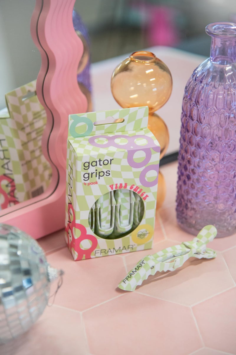 FRAMAR Alligator Clips For Hair Styling â€“ Professional Alligator Hair Clips For Women, Checkered Hair Clip For Women, Checkered Hair Clips For Styling â€“ Matte Firm Hold Without Slipping â€“ 4 Pack - Image 4