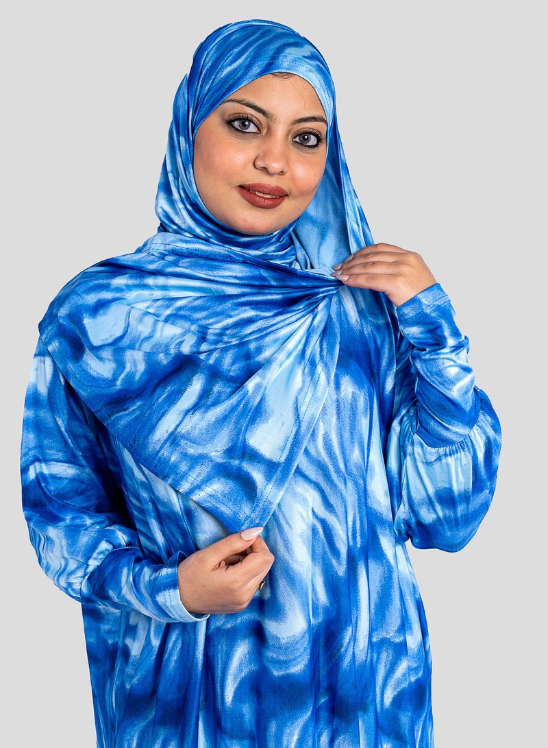 ARTLOOK Prayer veil, loose design, wide length with attached hijab scarf - multiple colors  - Image 1