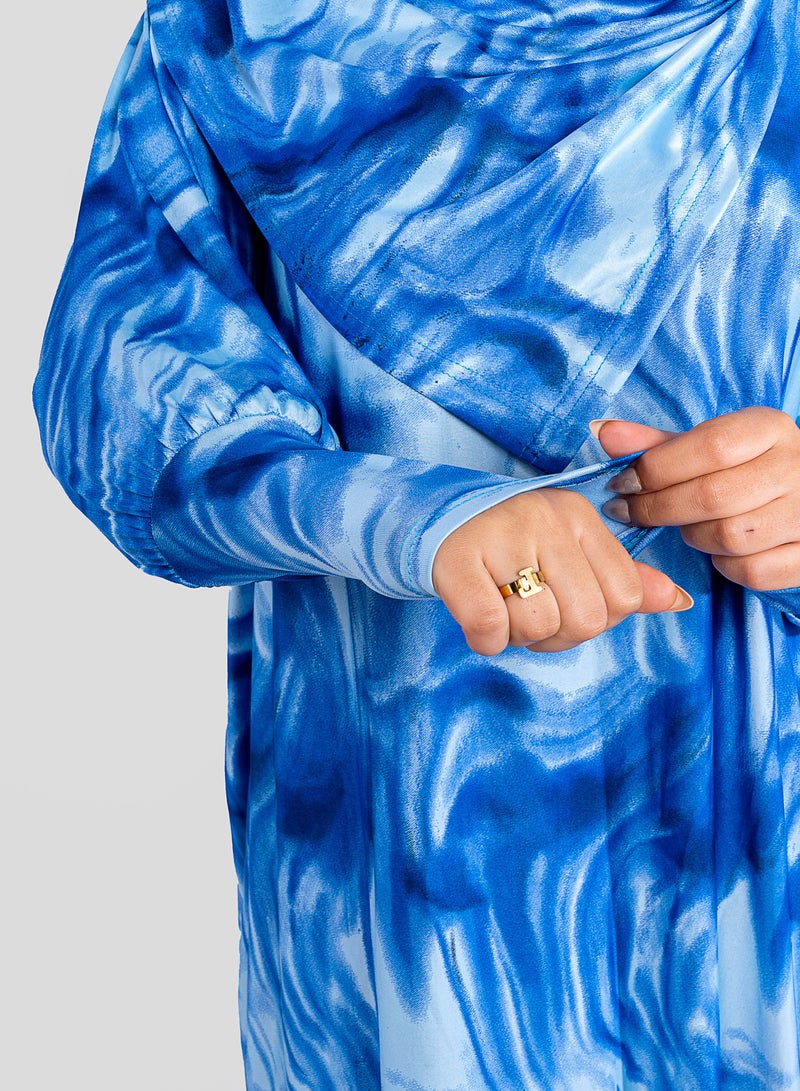 ARTLOOK Prayer veil, loose design, wide length with attached hijab scarf - multiple colors  - Image 4