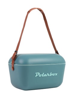 Polarbox Polarbox® 12 L Ice Box - Portable, Rigid Thermal Insulated Cooler Box, For Outdoor Beach Picnic, Party Drinks & Food Use - Storage Box - Classic - Blue/Marine Cooler with Brown Leather Strap  - Image 4