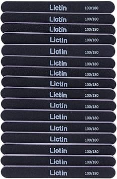 Lictin Pack of 16 Professional Nail Files Washable Double Sided Emery Board 100180 Grit - Image 2
