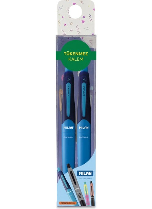 MILAN 17656590120 Capsule Blue Ballpoint Pen Blister - 2  - Image 1