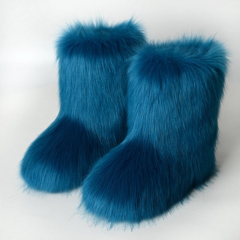 Boots Children'S Winter Warm Thickness Non-Slip Shibuya Mao Mao Boots Mid-Tube Stylish Snow Boots - Image 1
