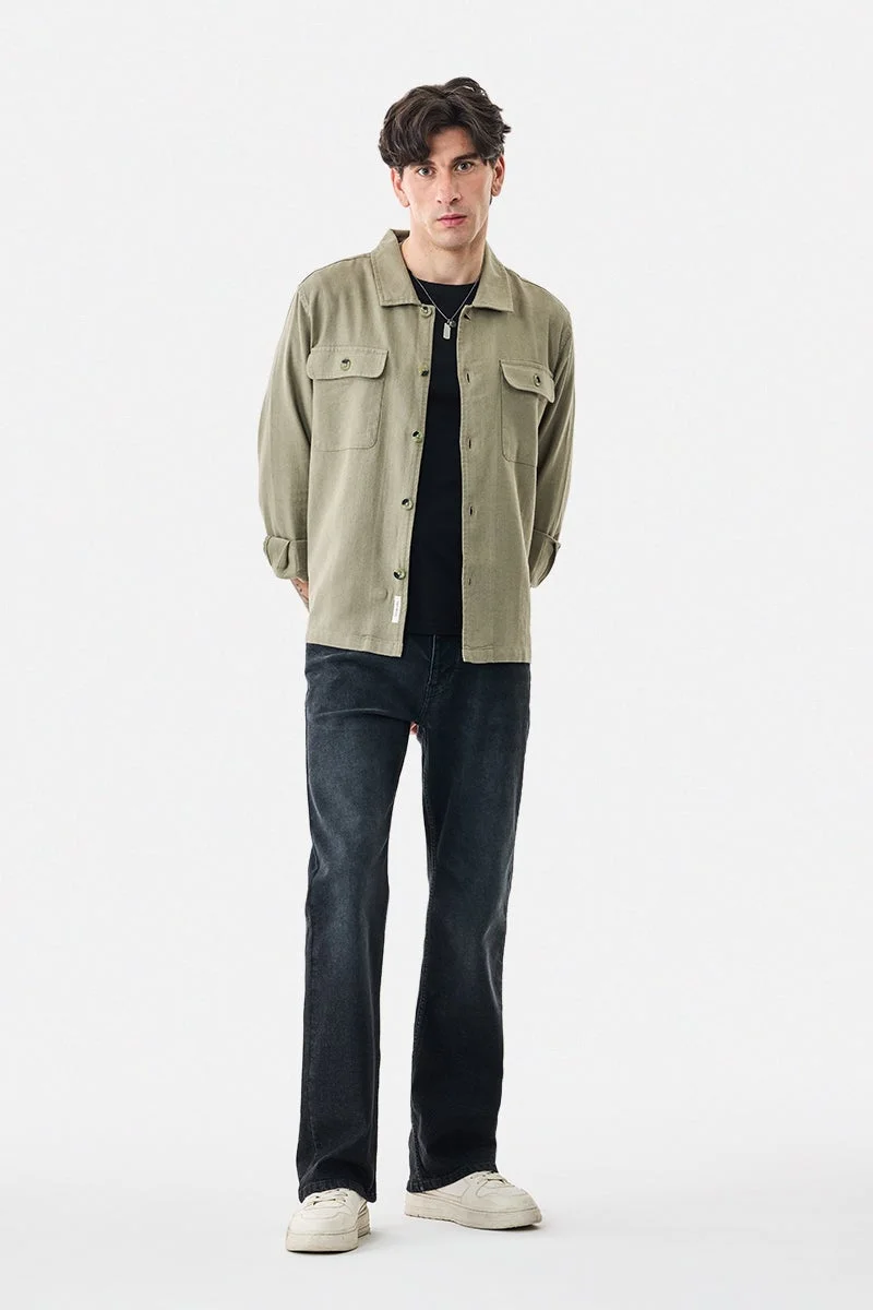 SNITCH Double Pocket Linen Blend Overshirt