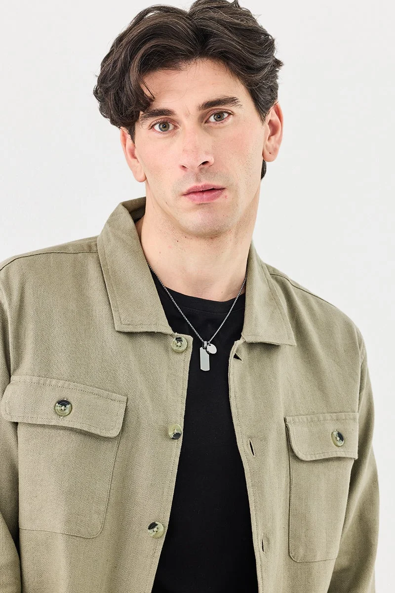 سنيتش قميص كتان مزدوج الجيوب