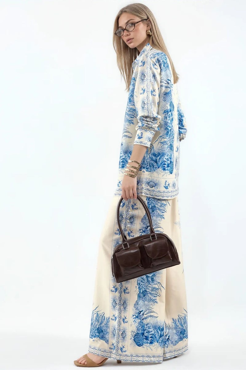 Jennyfer Floral Shirt And Wide-Leg Trousers Set - Image 2