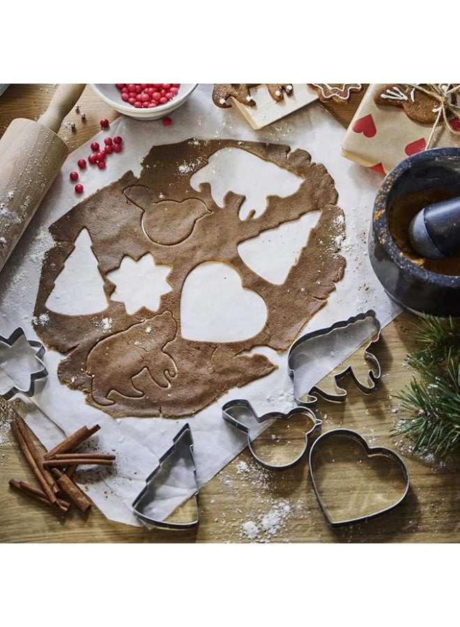 PRINTSHOP4ME 5 Pcs Pastry Cookie Cutters Set With Mixed Shapes - Christmas Tree, Star,Bird,Heart And Bear Designed Cookie Cutters Set - Perfect For Cookies,Biscuit,Pastry Dough,Pie Crust,Fruits Fondant Homemade - Image 2