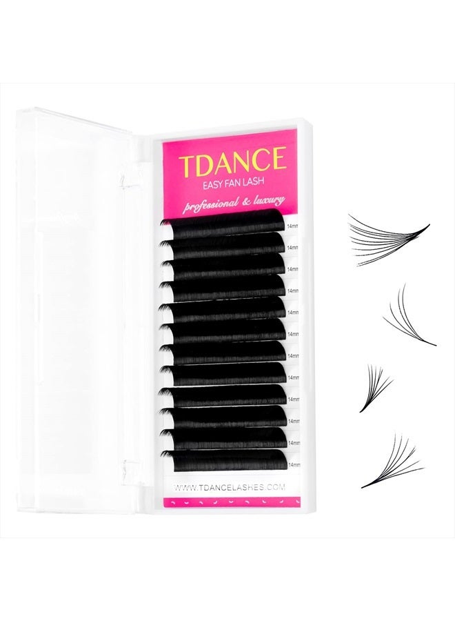 TDANCE Eyelash Extension Supplies Rapid Blooming Volume Eyelash Extensions Thickness 0.07 CC Curl 12mm Easy Fan Volume Lashes Self Fanning Individual Eyelashes Extension (CC-0.07,12mm) - Image 1