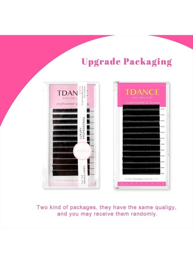 TDANCE Eyelash Extension Supplies Rapid Blooming Volume Eyelash Extensions Thickness 0.07 CC Curl 12mm Easy Fan Volume Lashes Self Fanning Individual Eyelashes Extension (CC-0.07,12mm) - Image 2