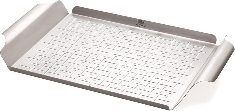 Weber - Deluxe Grilling Pan, Fits 57cm and larger charcoal barbecues, Dishwasher safe, 3.6cm Height x 30cm Width x 44cm Depth - Image 1