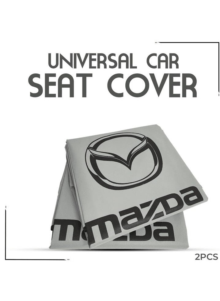 mazda High Quality Universal Car Seat Dust Dirt Protection Cover Extra Protection For Your Seat 2 Pieces Set Car Seat Cover Grey - Image 4