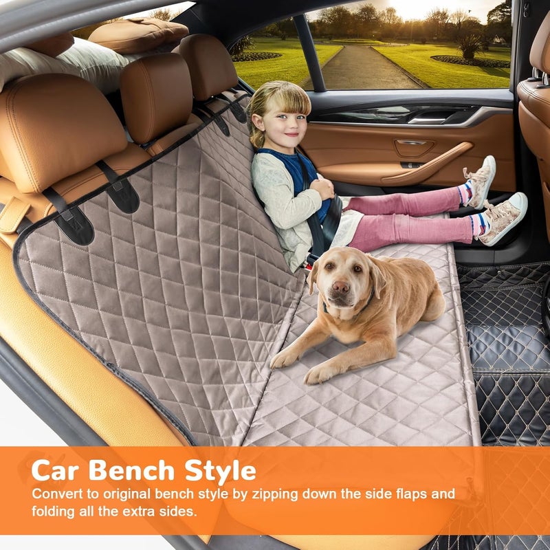 URPOWER Temp fluctuation resistant crafted quality Dog Seat Cover Car Seat Cover for Pets 100% Waterproof Pet Seat Cover Hammock 600D Heavy Duty Scratch Proof Nonslip Durable Soft Pet Back Seat Covers for Cars Trucks and SUVs Wide daily application - Image 4
