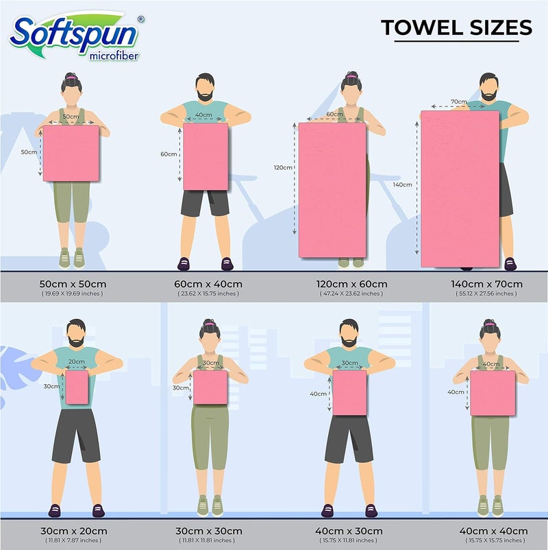 SOFTSPUN Microfiber Cleaning Cloths, 24 pcs 30x40cms 280GSM Multicolor! Highly Absorbent Lint and Streak Free Multi Purpose Wash Cloth for Kitchen Car Window Stainless Steel Silverware. - Image 2