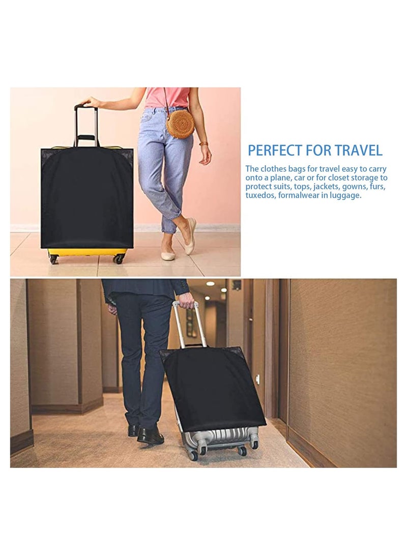Travel Garment Bags for Men and Women with 2 Clear Pockets - Hanging Storage Bags for Suits, Shirts, Coats, and Dresses - Ideal for Plane and Car Travel (128*58*10cm)  - Image 3