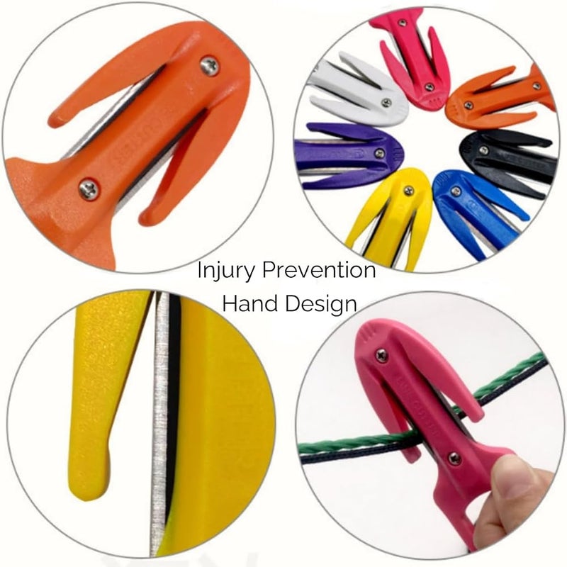 مقص آمن للغوص والتزلج على الأمواج Pisto Dive & Surf Safety Twin Line Cutter مقبض من البولي بروبيلين (PP) + هيكل واقي شفرة من الفولاذ الكربوني للغوص تحت الماء وشباك الصيد - اللون برتقالي - Image 2