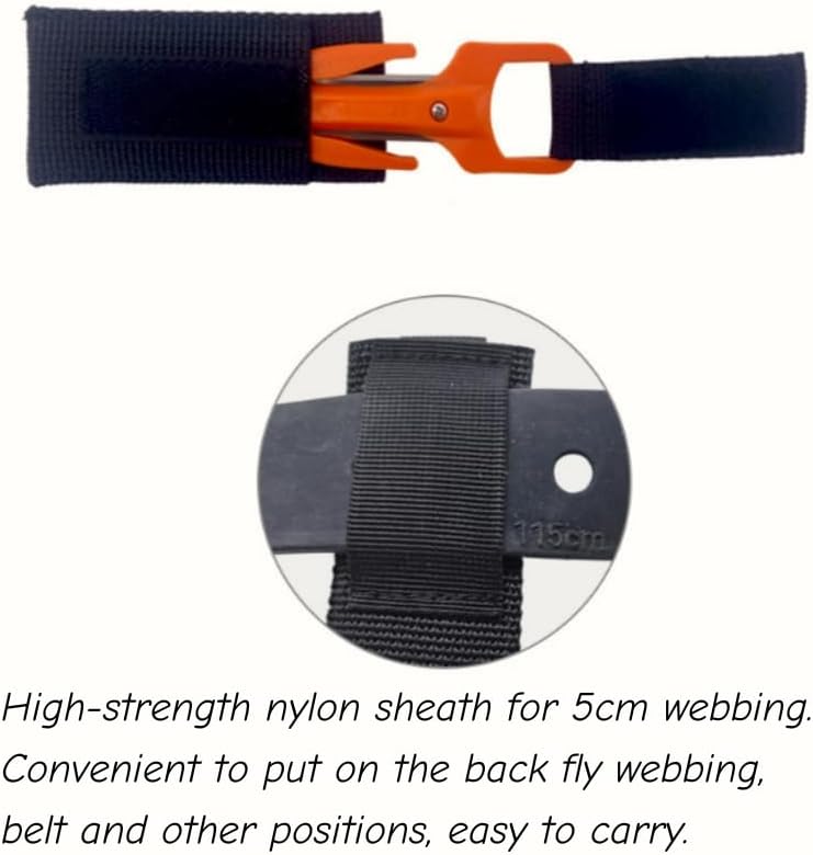 مقص آمن للغوص والتزلج على الأمواج Pisto Dive & Surf Safety Twin Line Cutter مقبض من البولي بروبيلين (PP) + هيكل واقي شفرة من الفولاذ الكربوني للغوص تحت الماء وشباك الصيد - اللون برتقالي - Image 3