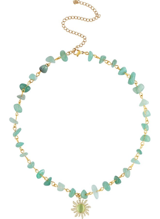 Sacina Hippie Boho Green Sun Choker - Image 1