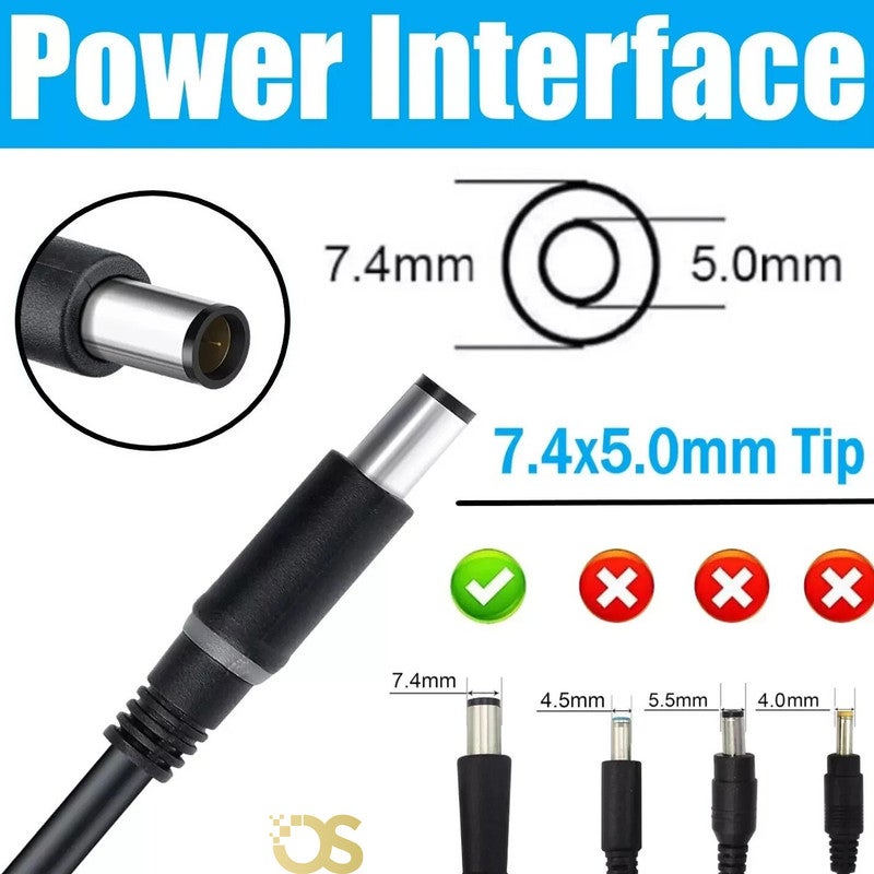 OS Laptop charger compatible with Hp 11.8A comes with a connector size (7.4×5.0mm) PIN (7450), suitable for compatible devices with the same standard specifications, includes the adapter and AC power cable, safe, fast, and stable charging, with a 1-month warranty from OS STORE. - Image 4