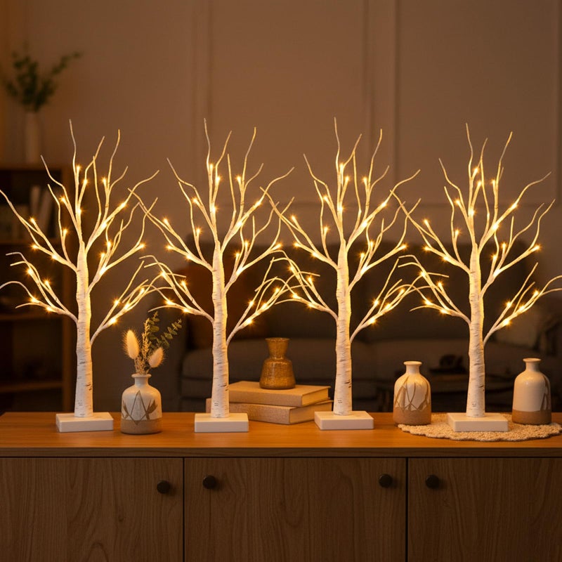 PABIPABI Lighted Birch Tree with LED Lights Christmas Decorations Small Artificial Bonsai Tree Lights with Timer LED Tabletop Trees for Home Wedding Decor - Image 2