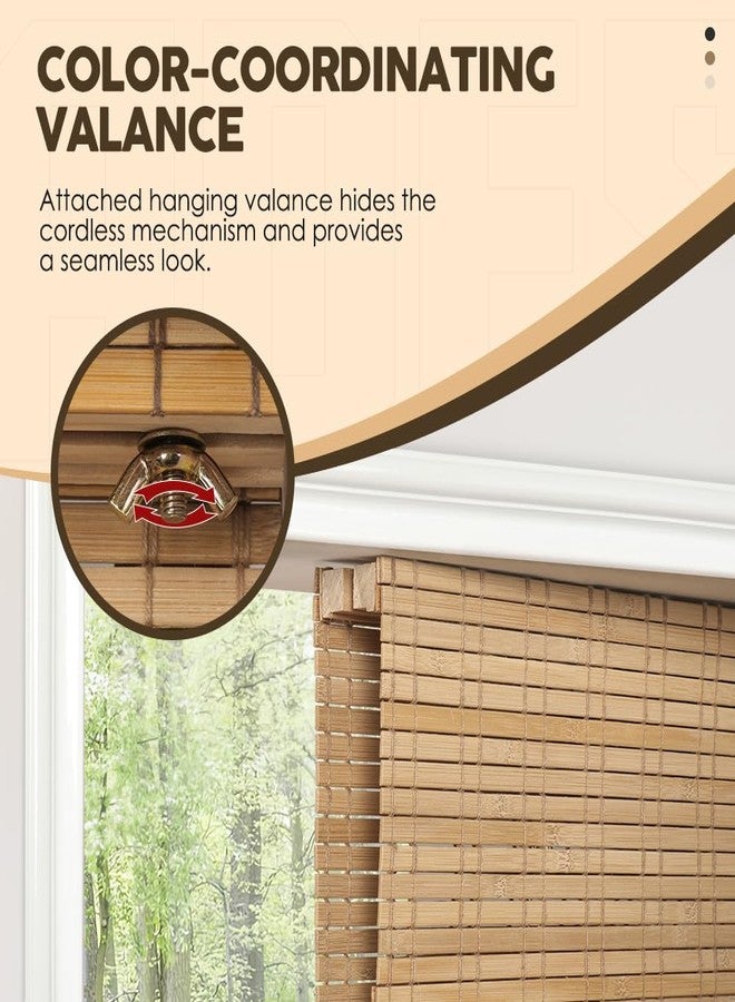 HIDODO Cordless Bamboo Roman Shades, Light Filtering Bamboo Shades Blinds Window Treatment Roll Up Blind for Windows, 26" W x 64" H, Natural - Image 5
