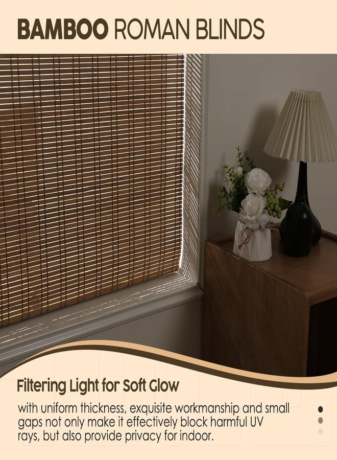 HIDODO Cordless Bamboo Roman Shades, Light Filtering Bamboo Shades Blinds Window Treatment Roll Up Blind for Windows, 26" W x 64" H, Natural - Image 3