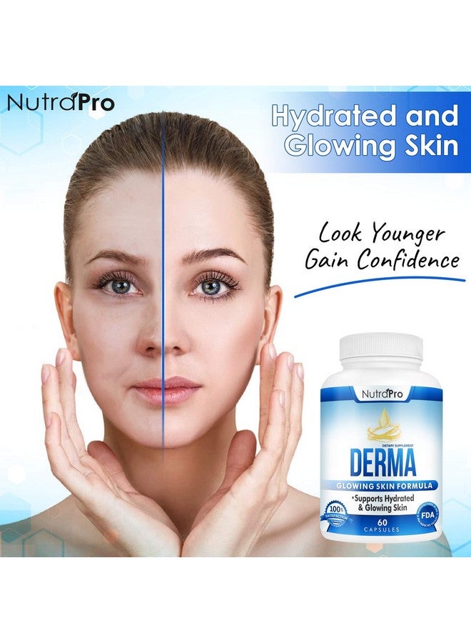 NutraPro Dermal Repair Complex For Hydrated Glowing Skin Anti Aging Supplement With Phytoceramides & Alpha Lipoic Acid. Fast Results Hydration Pills Enhances Smoothness & Reduces Wrinkles. 60 Liquid Capsules - Image 5