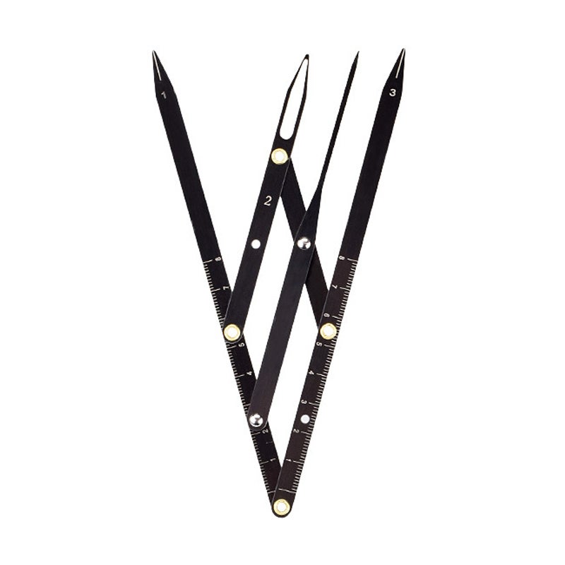 Eyebrow Golden Ratio Caliper Precise Location Foldable Stainless Steel Eyebrow Measuring Tool Black Eyebrow Golden Ratio Caliper - Image 1