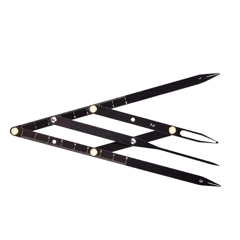 Eyebrow Golden Ratio Caliper Precise Location Foldable Stainless Steel Eyebrow Measuring Tool Black Eyebrow Golden Ratio Caliper - Image 2