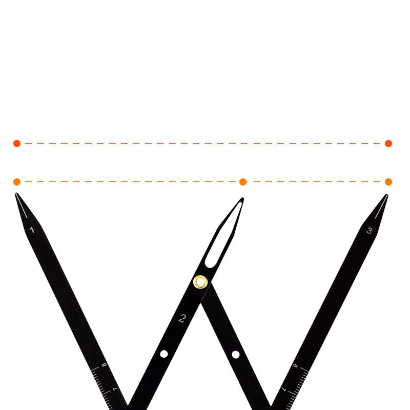 Eyebrow Golden Ratio Caliper Precise Location Foldable Stainless Steel Eyebrow Measuring Tool Black Eyebrow Golden Ratio Caliper - Image 4