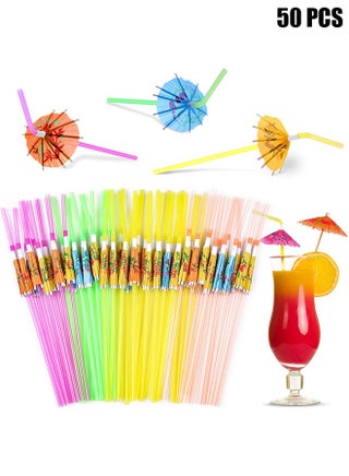 50 Pcs Hawaiian Party Straws, Umbrella Drinking Straws, Multicolored Tropical Fancy Mini Paper Umbrella DrinkDisposable Bendable Drinking Straws for Island Themed Party, Kitchen Supplies, Restaurants - pzsku/Z4C3F2822F64EBF4E3FD8Z/45/_/1718682648/53b20bce-8e43-4faa-920d-1cf378a13b98