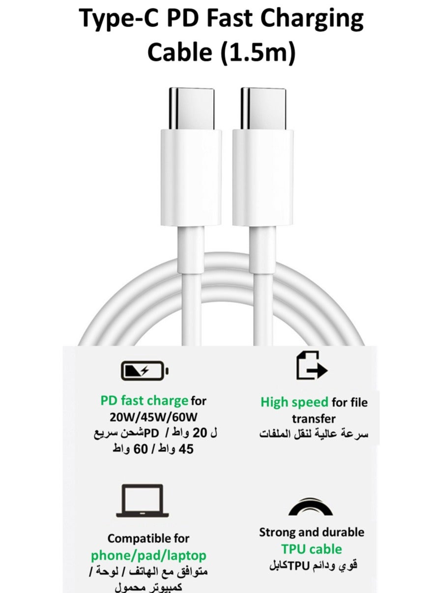 Phone Charger Cable 1.5M with MFi Certified Lightning Cable Phone Cable PD 20W Lightning Cord Compatible for Phone 15/15 Pro/15 Plus/15 Pro Max/Phone 14/14 Pro/14 Plus/14 Pro Max, Phone 13 Pro 12 Pro Max 11 XS 7 Plus 6S pad Pro