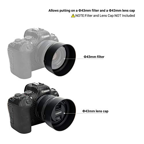 JJC غطاء عدسة لكاميرا كانون RF 50mm F1.8 STM على كاميرات EOS R6 R5 RP R، غطاء عدسة قابل للعكس بديل لغطاء عدسة كانون ES-65B، متوافق مع فلاتر 43mm وغطاء عدسة 43mm - Image 3